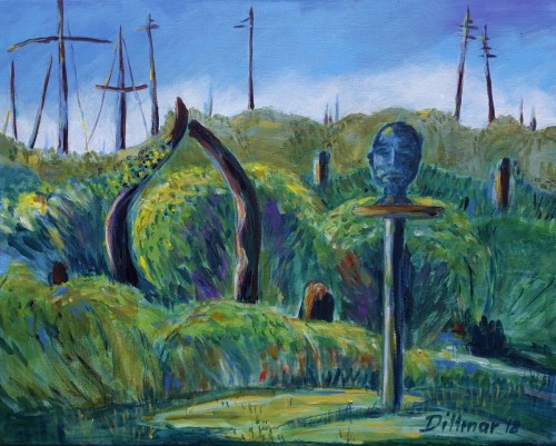 Das Tor im ONH Garten, 2018, 50 x 40 , Acryl